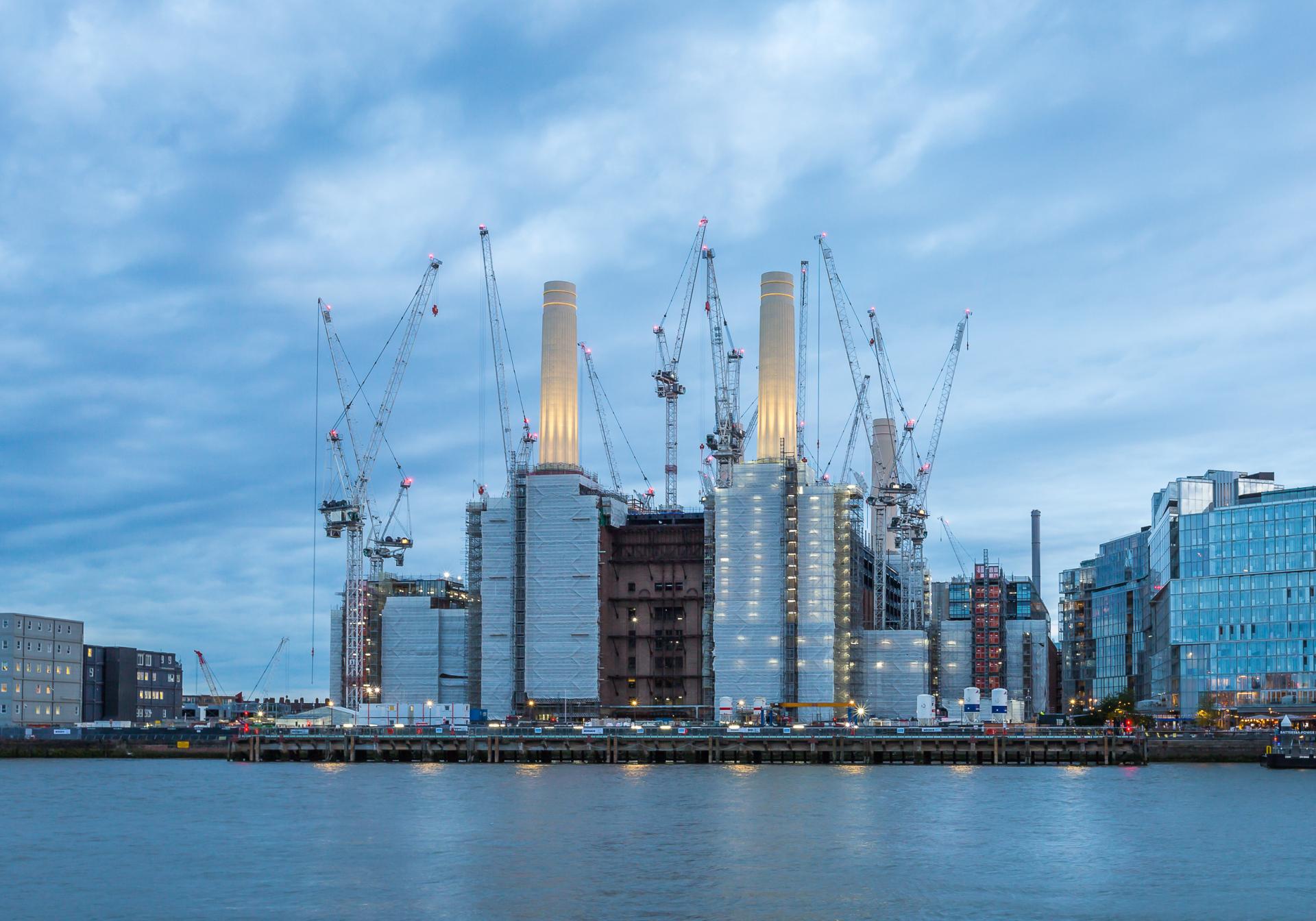 Battersea Power Station taken just after sundown when the light is a blue colour.London Architectural Photographer, Liane Ryan Photography
