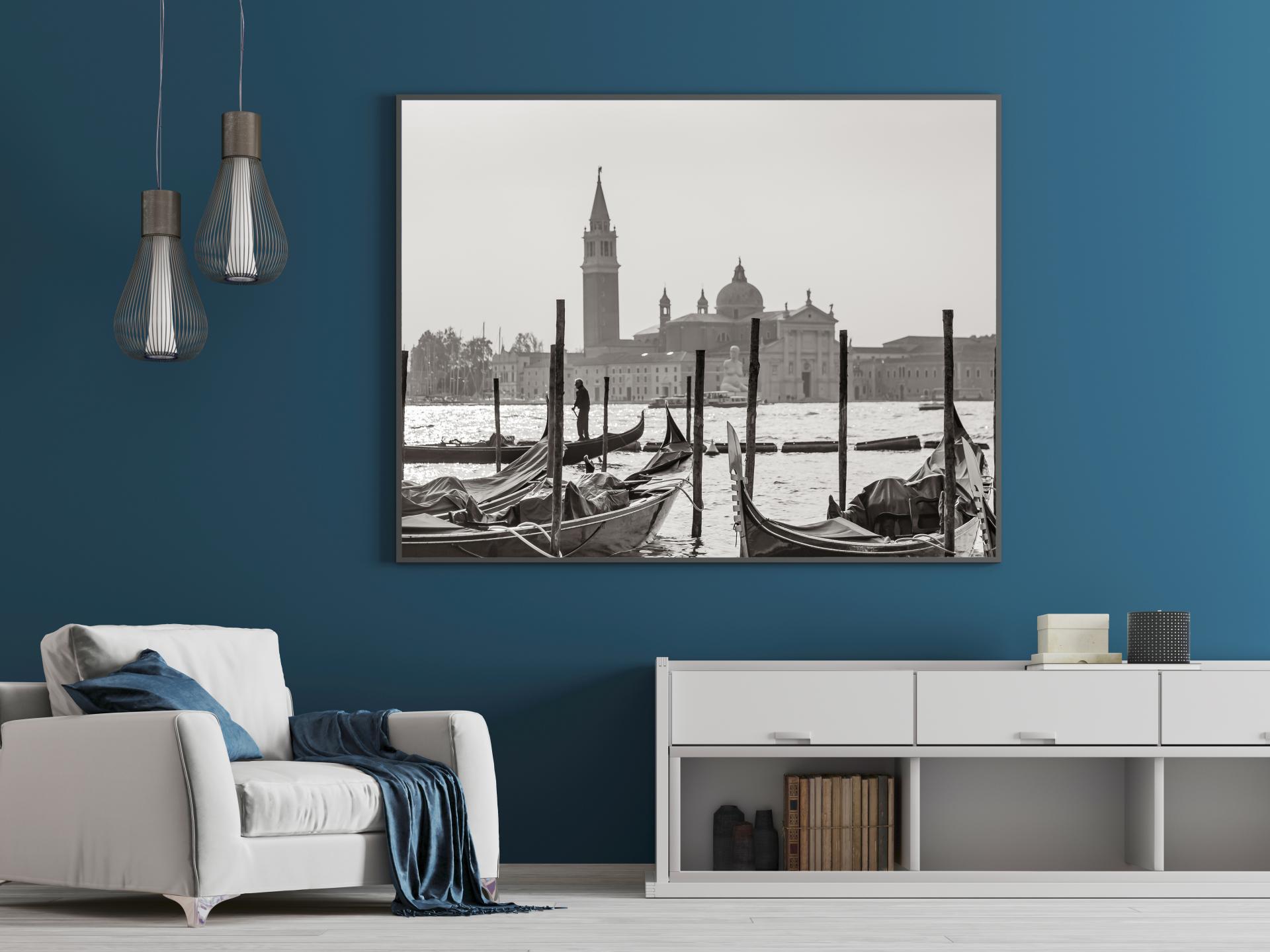 Gondolas moored at Saint Marks Square in Venice. Liane Ryan Photography