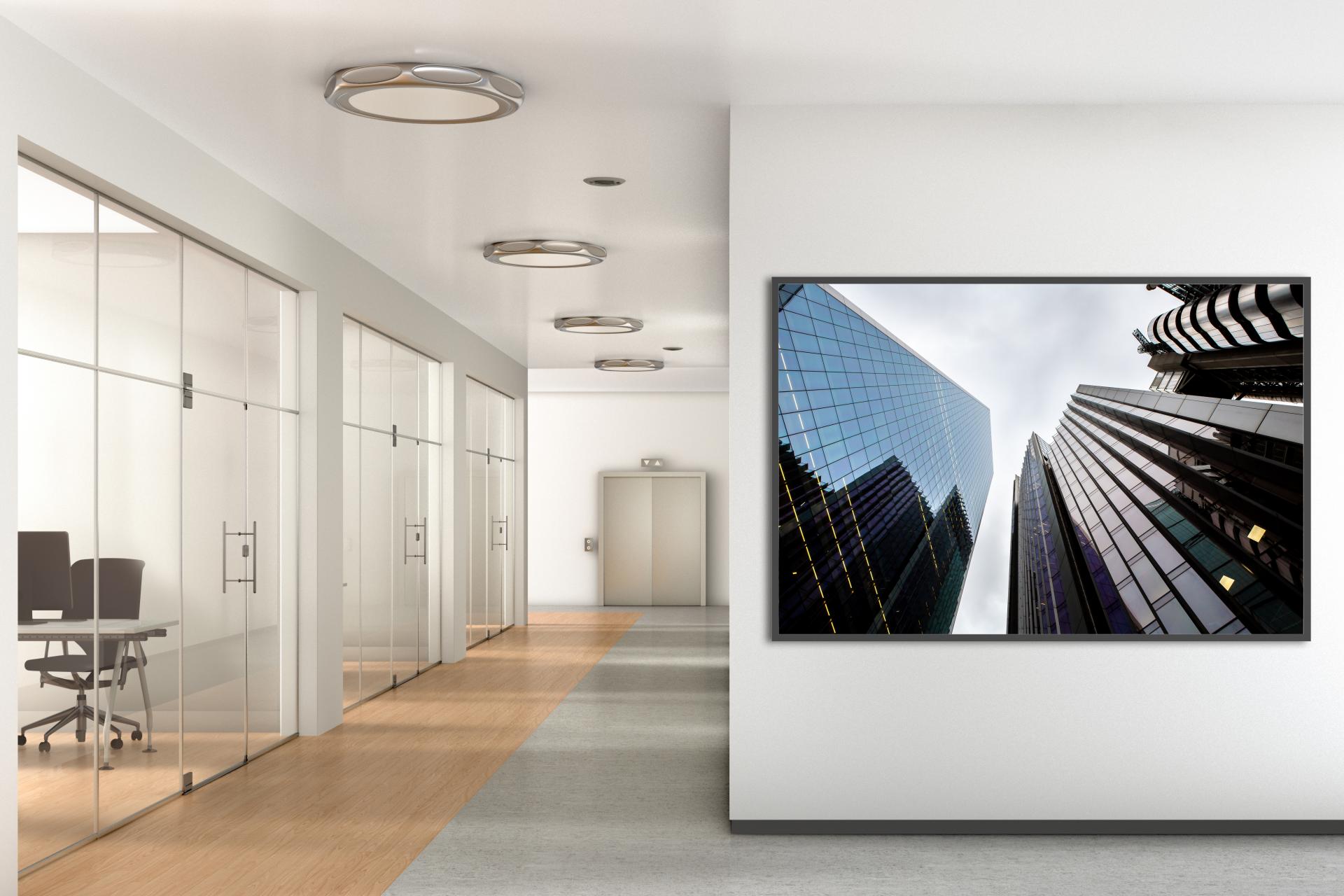 Showing Lloyds at nearby tower blocks looking upwards