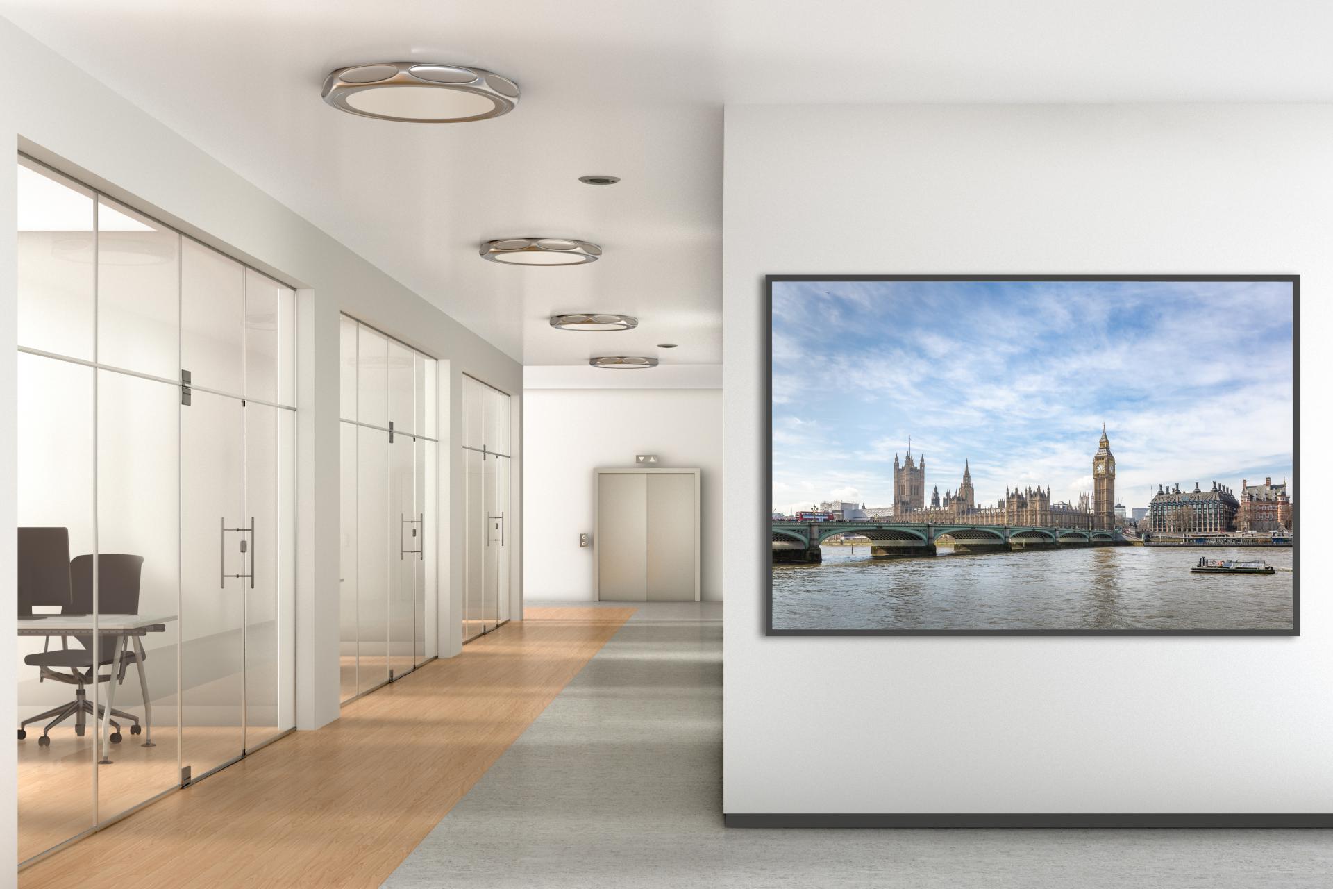 Westminster Bridge and the Houses of Parliament taken from the south bank across the river